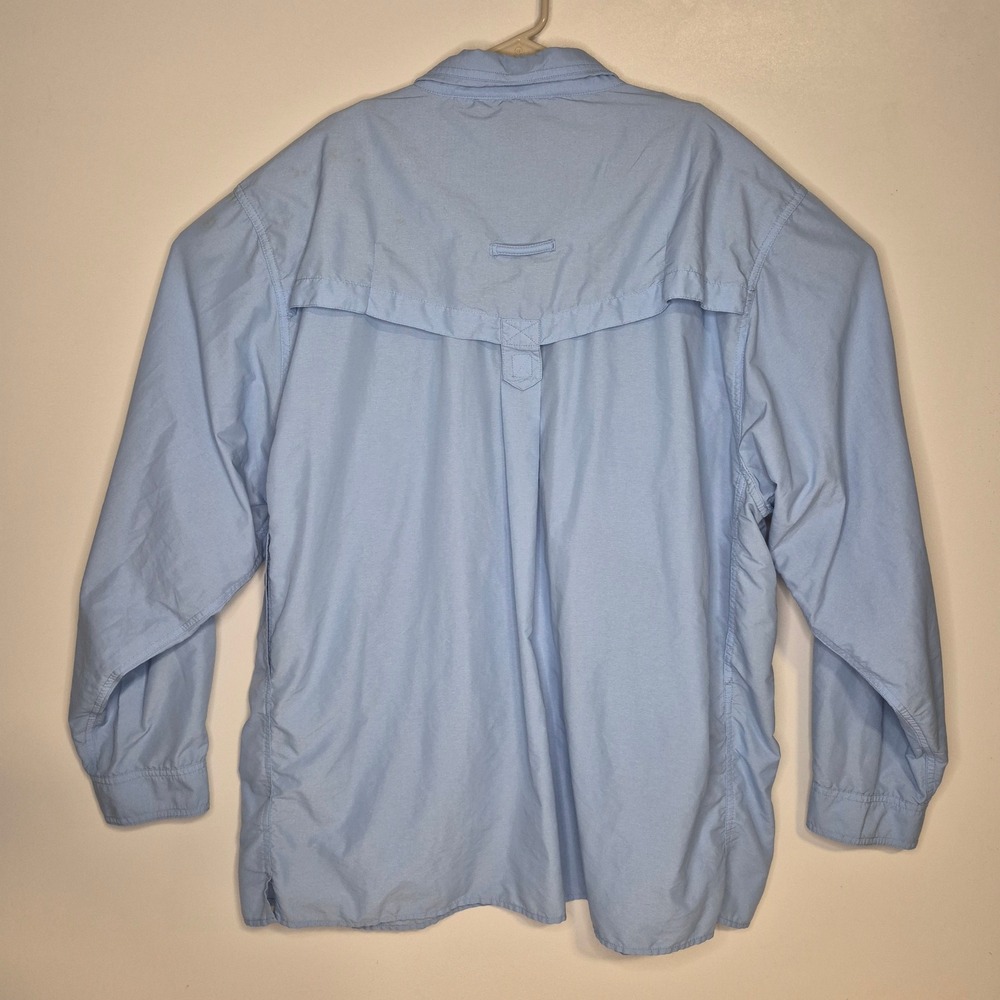 ExOfficio Fishing Shirt Mens XXL Light Blue Long Sleeve Nylon Vented Lightweight - Picture 4 of 10